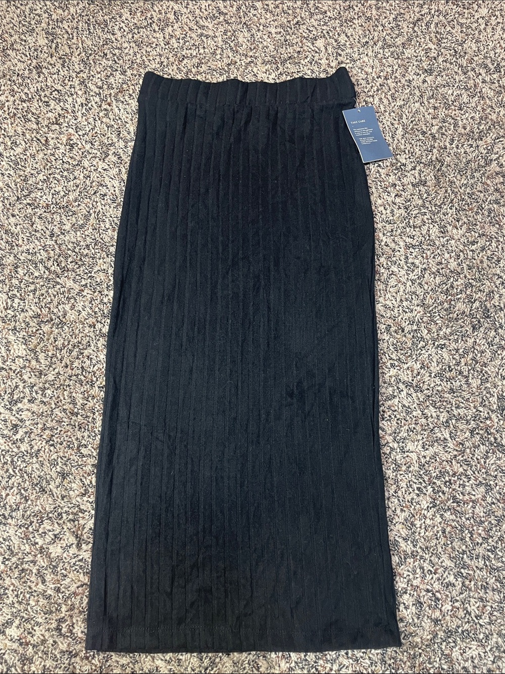 Universal Thread Slim Black Ribbed Knit Midi Skirt Elastic Waist XS NWT
